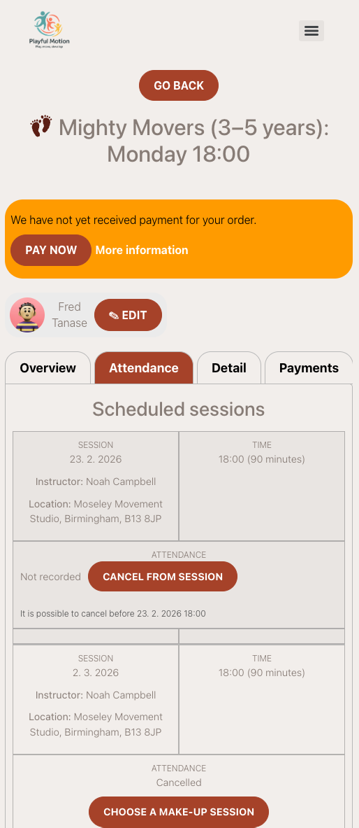 Screenshot — client profile 101