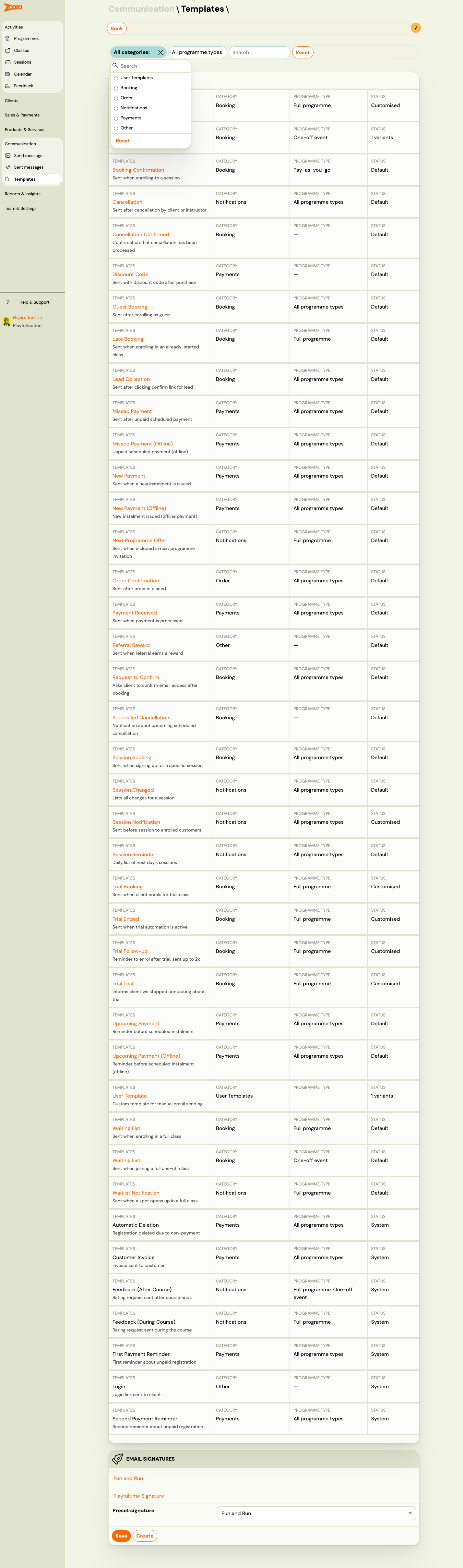 Message templates