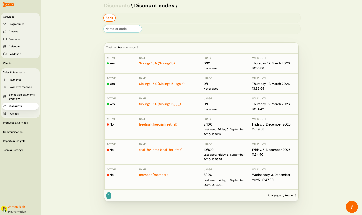 Discount codes list