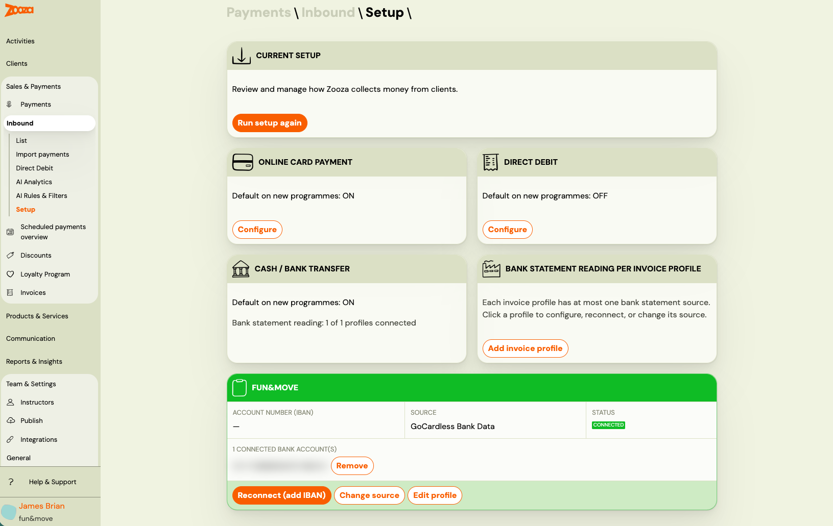 Screenshot — inbound payments
