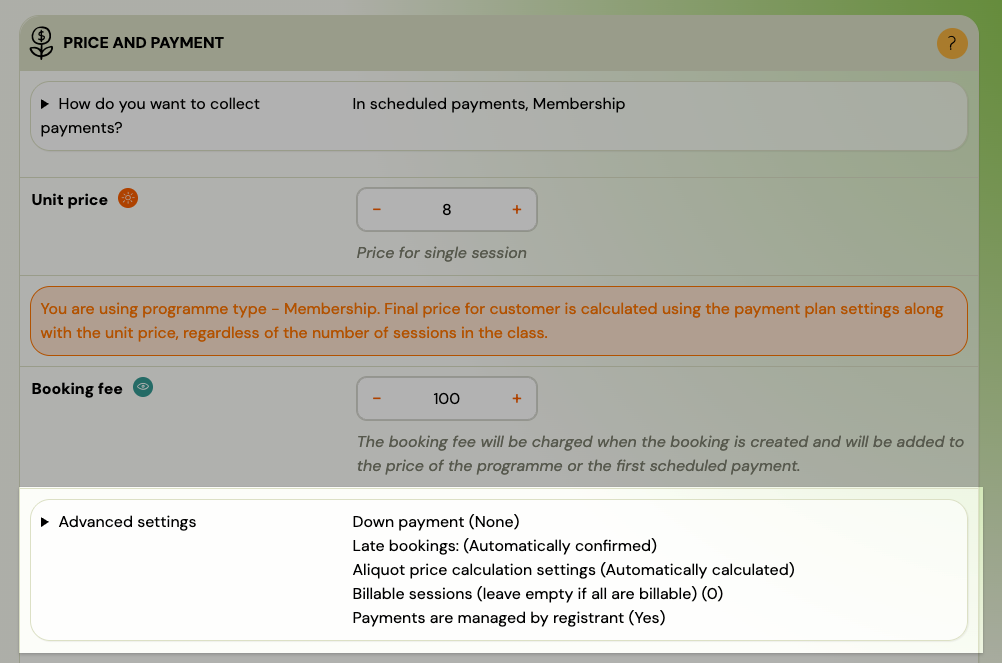 Screenshot — late bookings