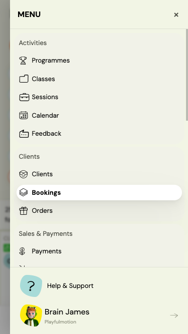 Mobile menu