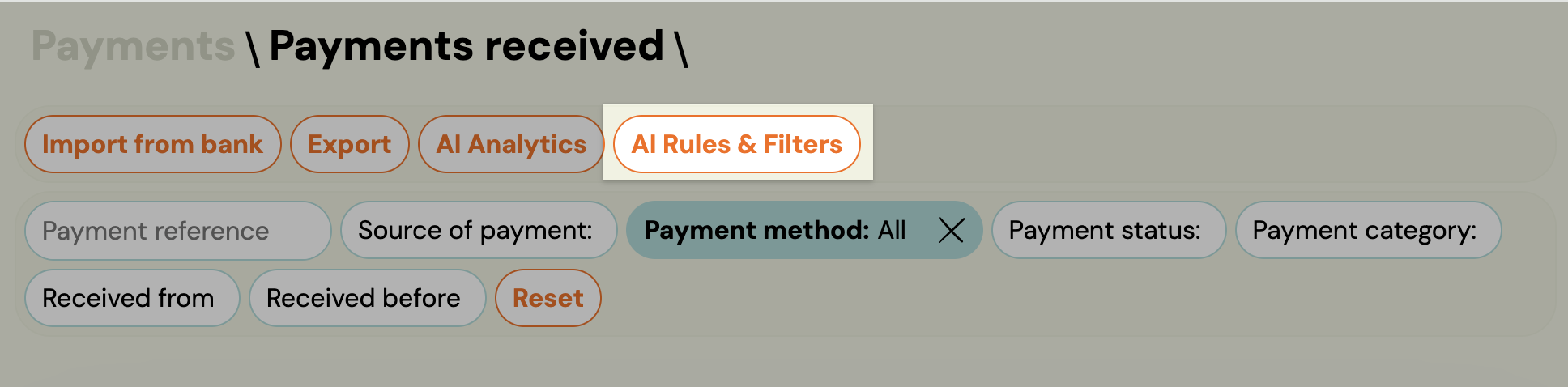 Screenshot — payment pairing