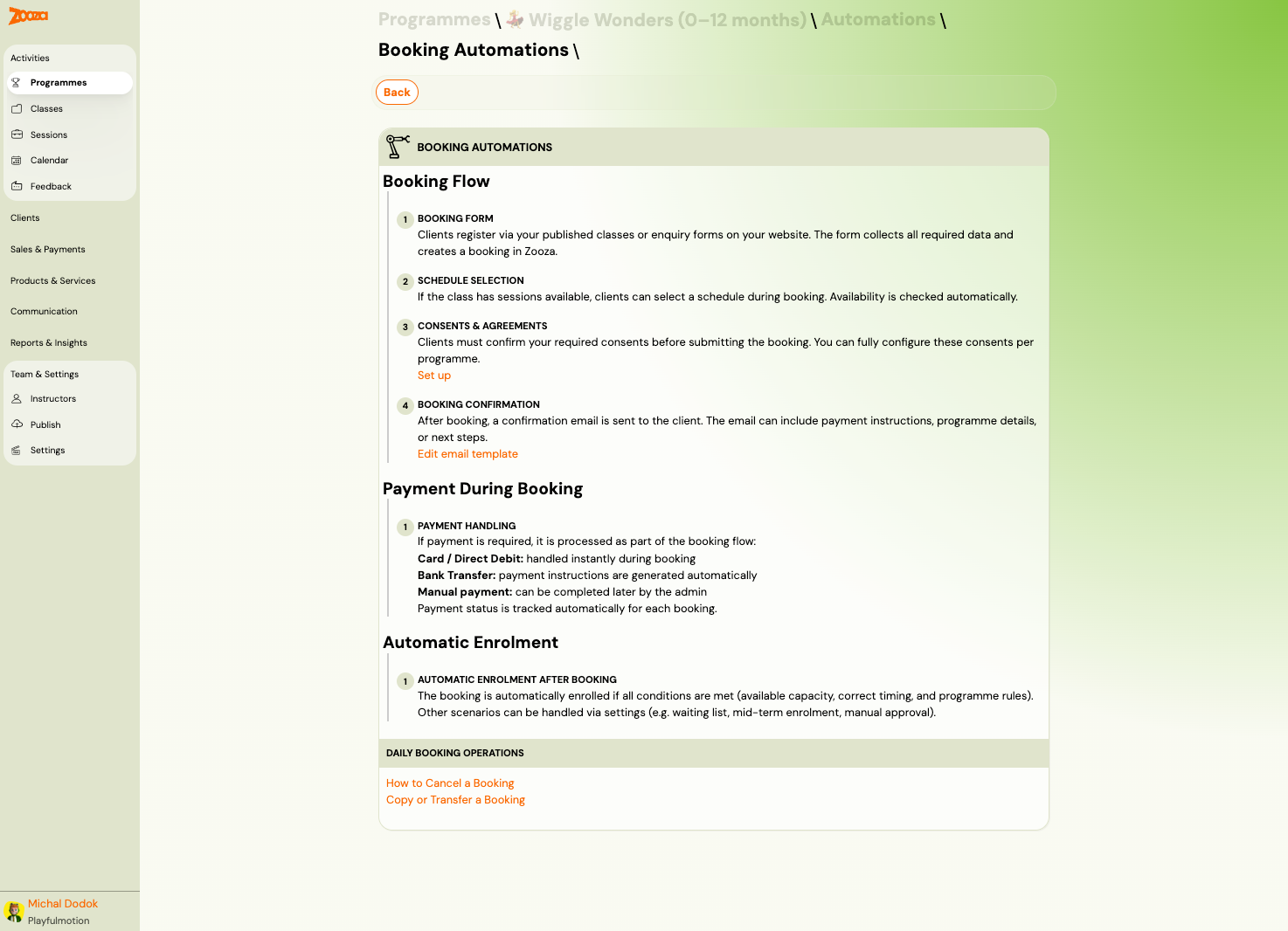 Booking Automations