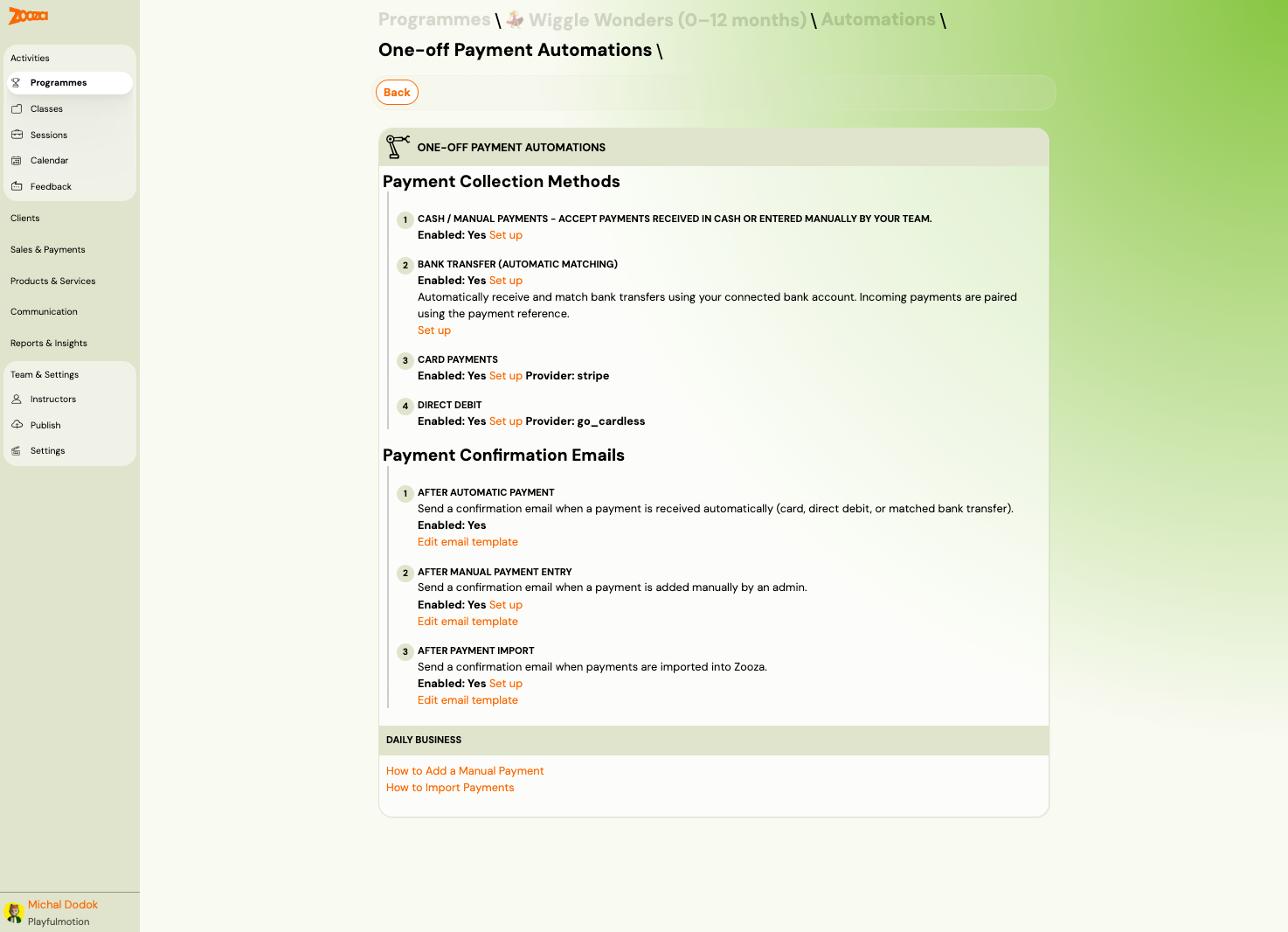 One-off Payment Automations