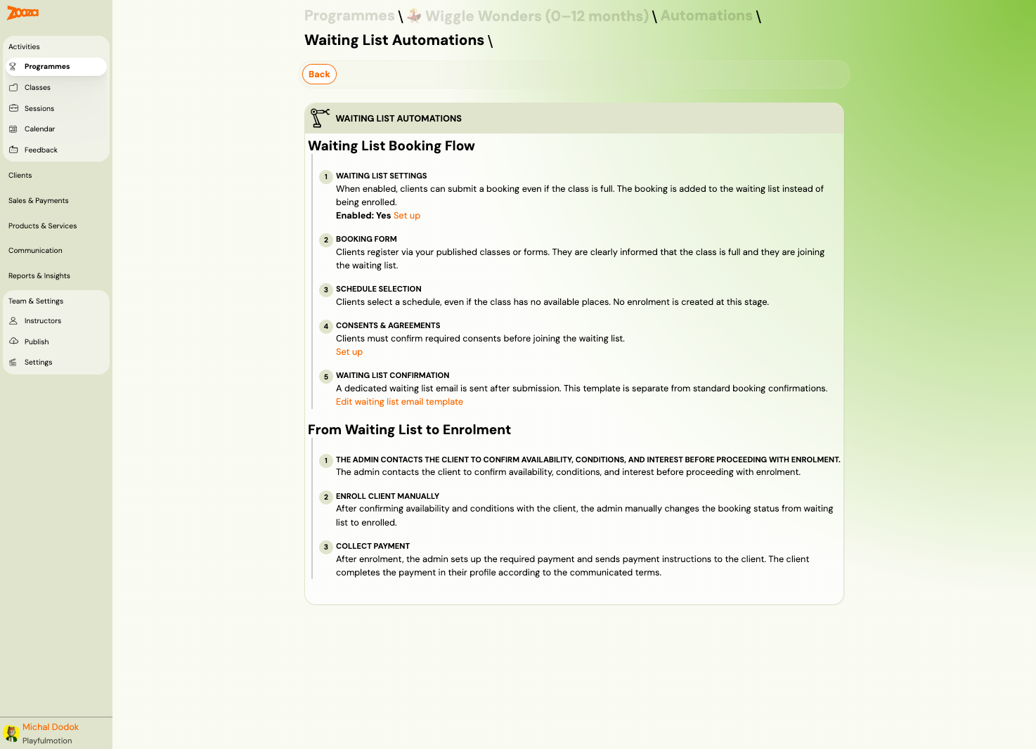 Waiting List Automations
