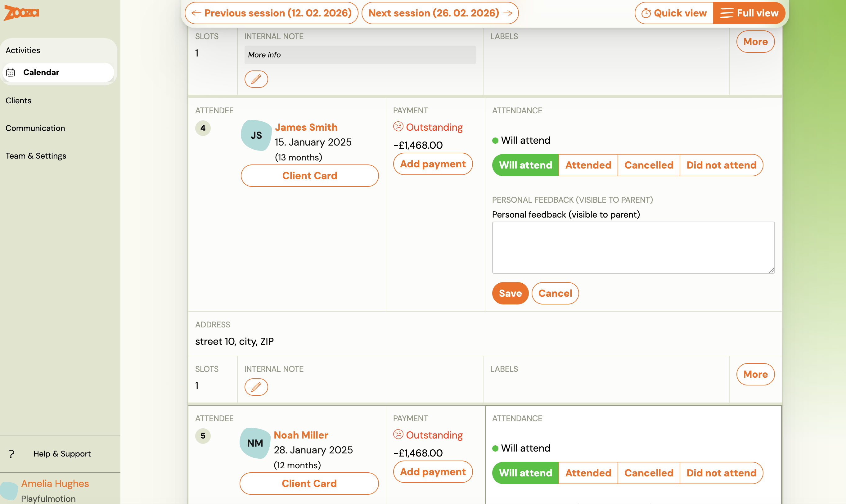 Screenshot — zooza 101 instructors