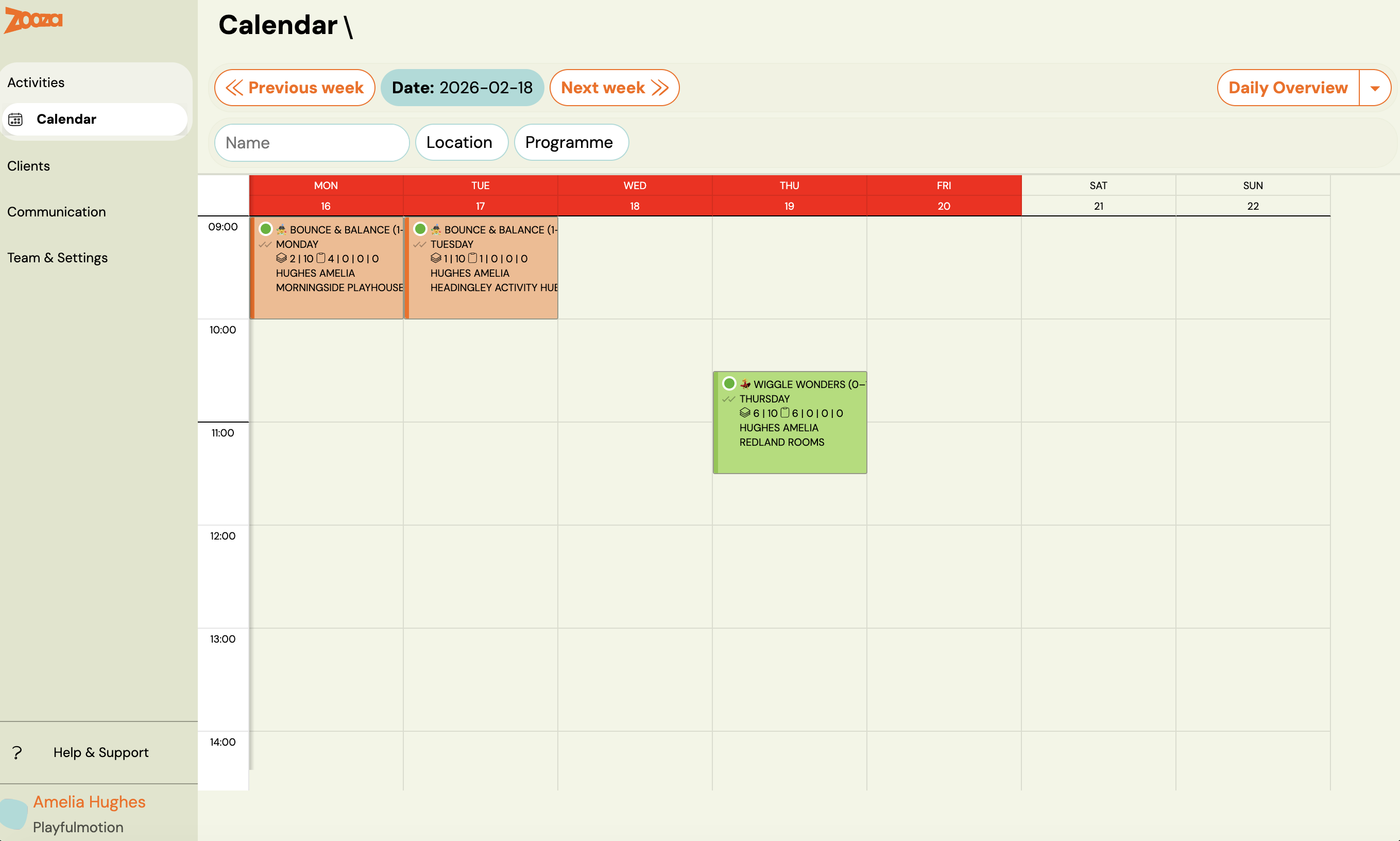 Screenshot — zooza 101 instructors